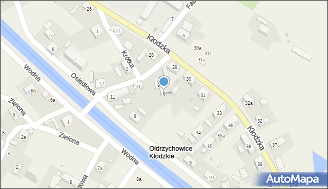 Ołdrzychowice Kłodzkie, Fabryczna, 9, mapa Ołdrzychowice Kłodzkie