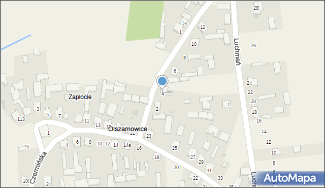 Olszamowice, Fałkowska, 4, mapa Olszamowice