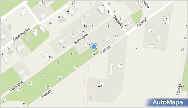 Osowiec, Falista, 14, mapa Osowiec