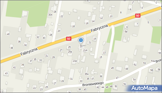 Ostrówek, Fabryczna, 23, mapa Ostrówek