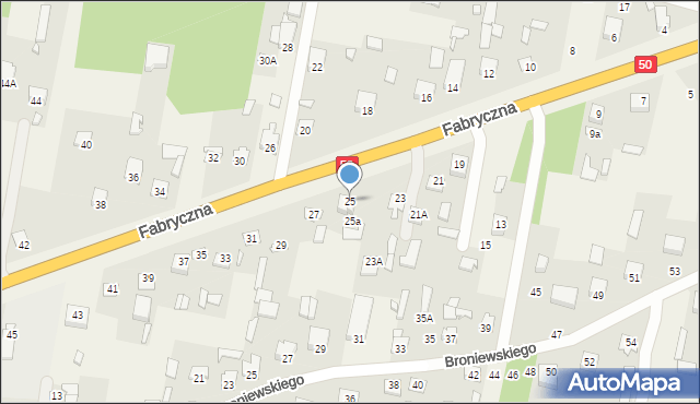 Ostrówek, Fabryczna, 25, mapa Ostrówek