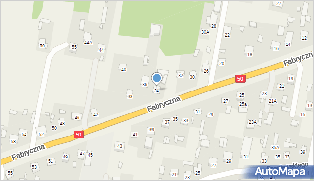 Ostrówek, Fabryczna, 34, mapa Ostrówek