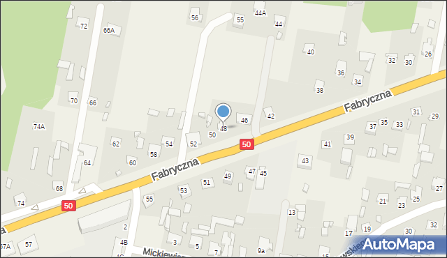 Ostrówek, Fabryczna, 48, mapa Ostrówek