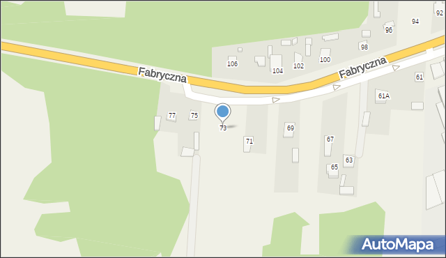 Ostrówek, Fabryczna, 73, mapa Ostrówek