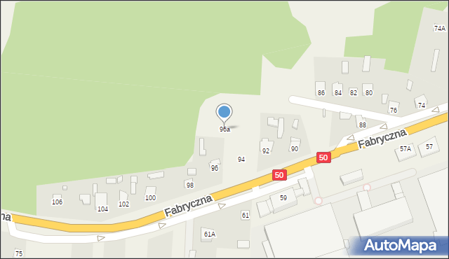 Ostrówek, Fabryczna, 96a, mapa Ostrówek