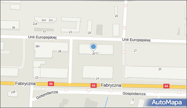 Oświęcim, Fabryczna, 1C, mapa Oświęcimia