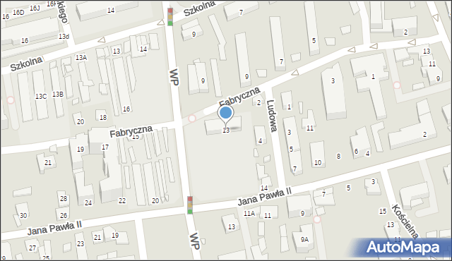 Piaseczno, Fabryczna, 13, mapa Piaseczno