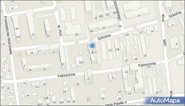 Piaseczno, Fabryczna, 30, mapa Piaseczno
