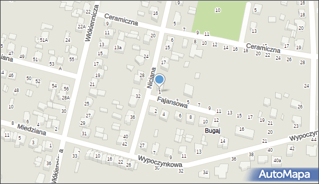 Piotrków Trybunalski, Fajansowa, 1, mapa Piotrków Trybunalski