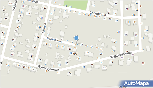 Piotrków Trybunalski, Fajansowa, 11, mapa Piotrków Trybunalski