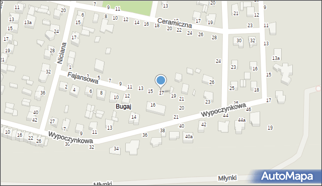 Piotrków Trybunalski, Fajansowa, 17, mapa Piotrków Trybunalski