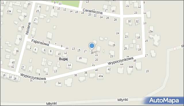 Piotrków Trybunalski, Fajansowa, 19, mapa Piotrków Trybunalski