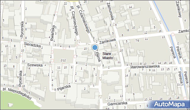 Piotrków Trybunalski, Farna, 3, mapa Piotrków Trybunalski