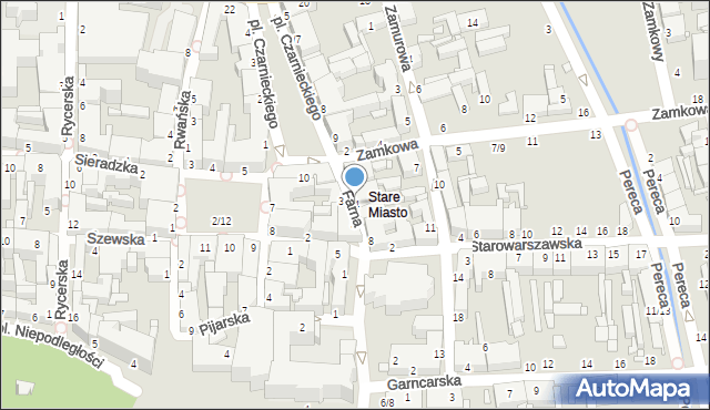 Piotrków Trybunalski, Farna, 4, mapa Piotrków Trybunalski