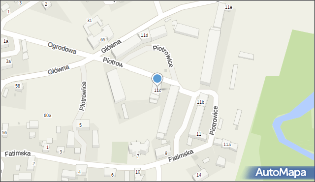Piotrowice, Fatimska, 11c, mapa Piotrowice