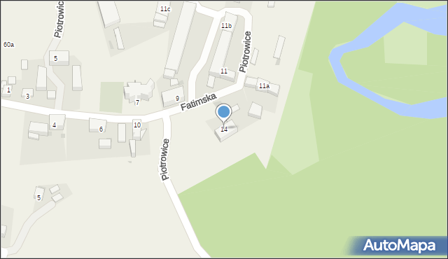 Piotrowice, Fatimska, 14, mapa Piotrowice