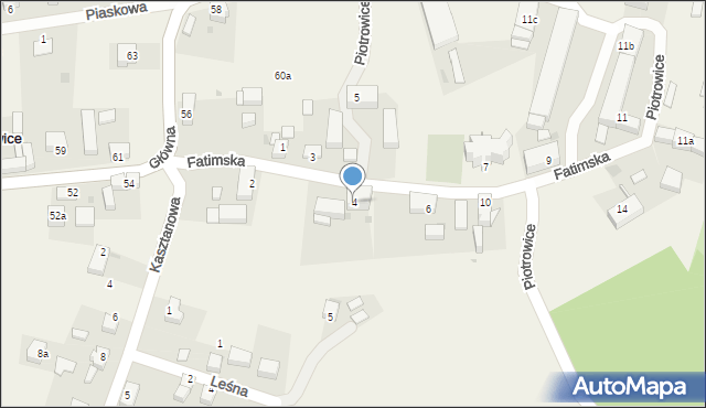 Piotrowice, Fatimska, 4, mapa Piotrowice