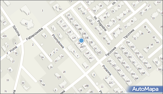 Plewiska, Fabianowska, 14C, mapa Plewiska