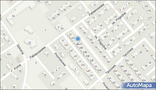 Plewiska, Fabianowska, 18B, mapa Plewiska