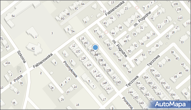 Plewiska, Fabianowska, 18E, mapa Plewiska