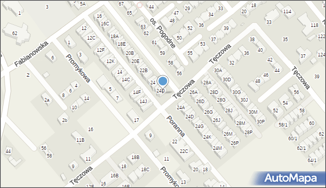 Plewiska, Fabianowska, 24E, mapa Plewiska