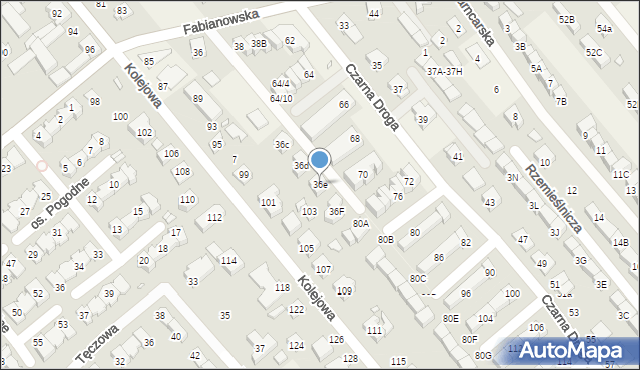 Plewiska, Fabianowska, 36e, mapa Plewiska