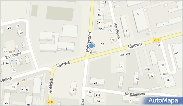 Płochocin, Fabryczna, 5j, mapa Płochocin