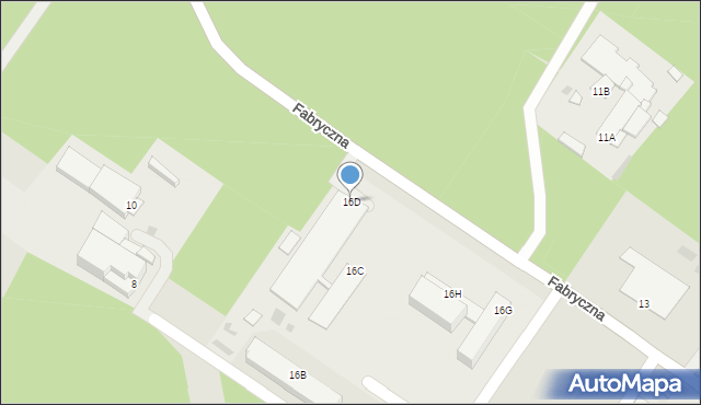 Poniatowa, Fabryczna, 16D, mapa Poniatowa