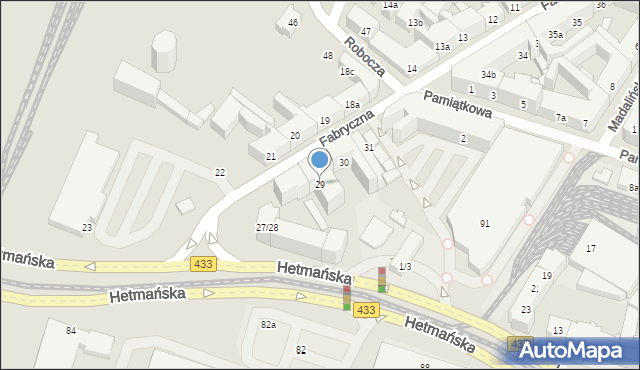 Poznań, Fabryczna, 29, mapa Poznania