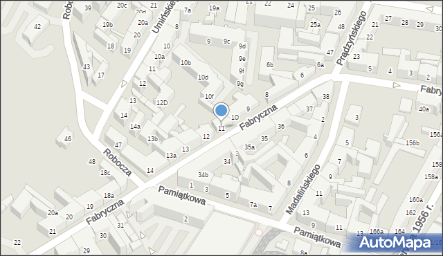 Poznań, Fabryczna, 11, mapa Poznania
