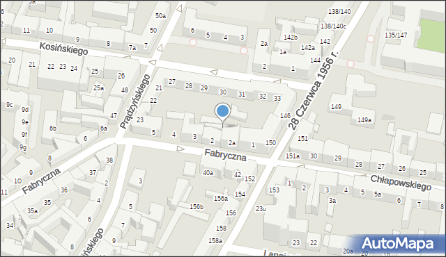 Poznań, Fabryczna, 2b, mapa Poznania