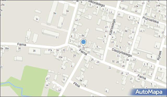 Pyzdry, Farna, 22, mapa Pyzdry