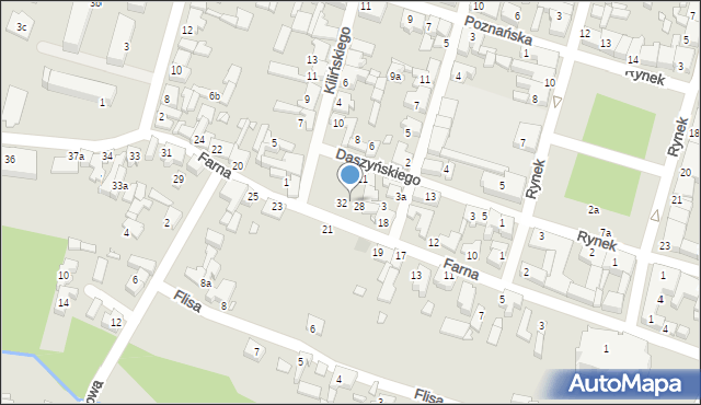 Pyzdry, Farna, 30, mapa Pyzdry