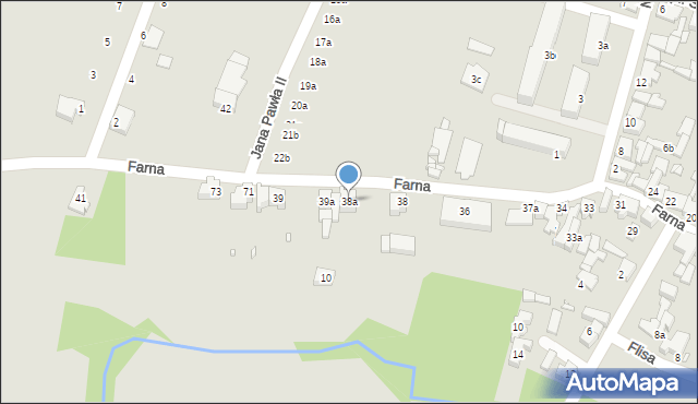 Pyzdry, Farna, 38a, mapa Pyzdry