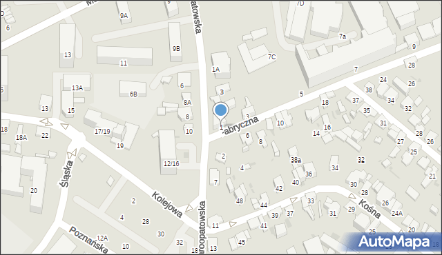 Radom, Fabryczna, 1, mapa Radomia