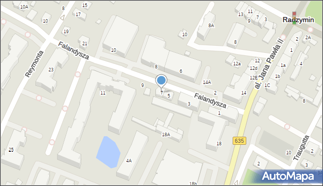 Radzymin, Falandysza Lecha, 7, mapa Radzymin