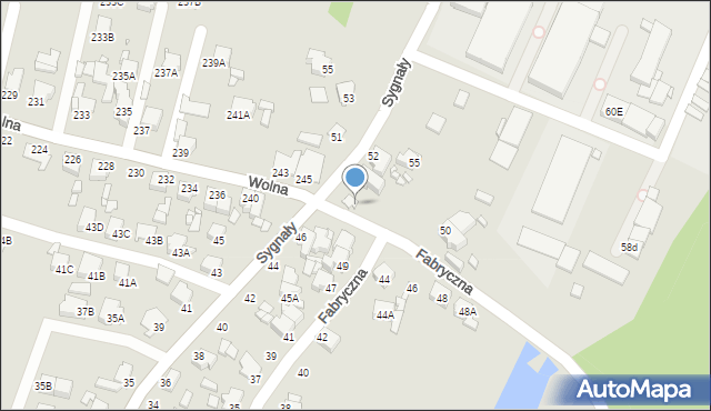 Rybnik, Fabryczna, 53a, mapa Rybnika