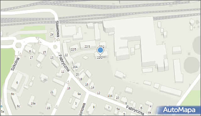 Siechnice, Fabryczna, 22/2, mapa Siechnice