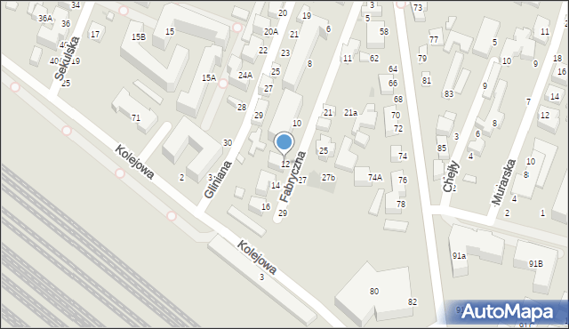 Siedlce, Fabryczna, 12, mapa Siedlce