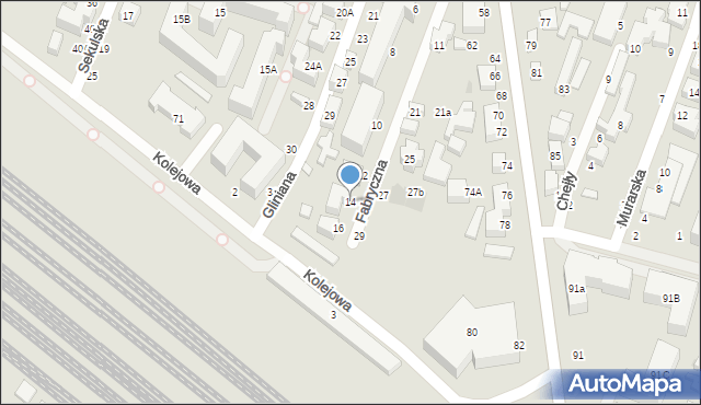 Siedlce, Fabryczna, 14, mapa Siedlce