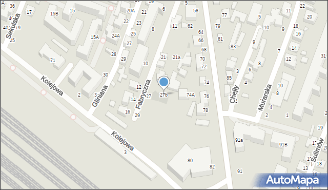 Siedlce, Fabryczna, 27b, mapa Siedlce