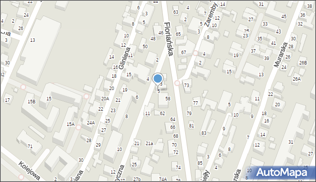 Siedlce, Fabryczna, 5, mapa Siedlce