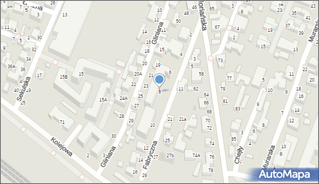 Siedlce, Fabryczna, 8, mapa Siedlce