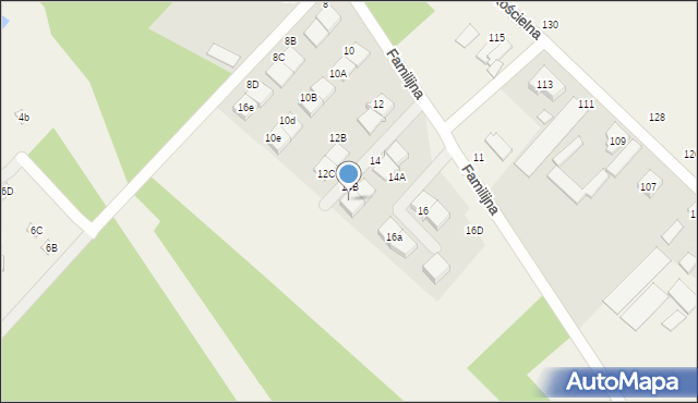 Skrzeszew, Familijna, 14C, mapa Skrzeszew