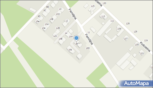 Skrzeszew, Familijna, 16, mapa Skrzeszew