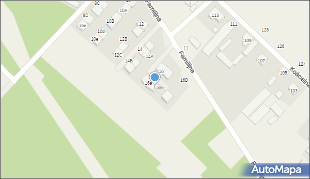 Skrzeszew, Familijna, 16b, mapa Skrzeszew