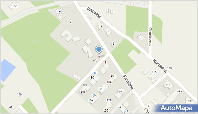 Skrzeszew, Familijna, 6, mapa Skrzeszew