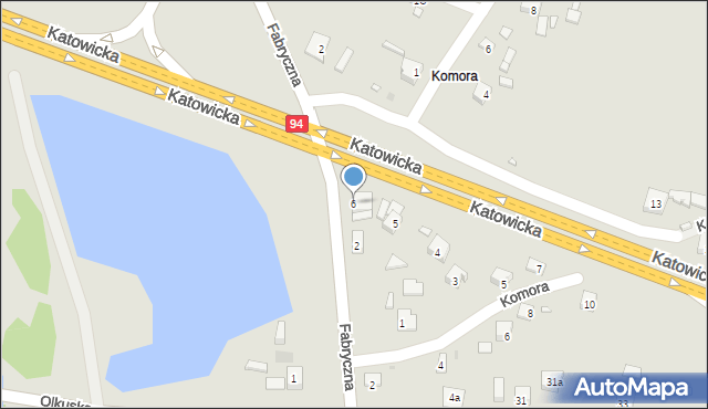 Sławków, Fabryczna, 6, mapa Sławków