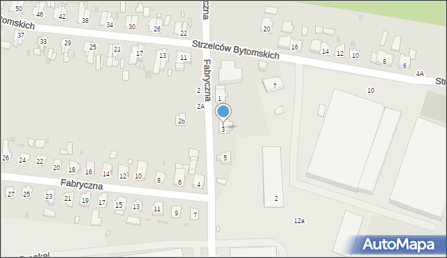 Strzelce Opolskie, Fabryczna, 3, mapa Strzelce Opolskie