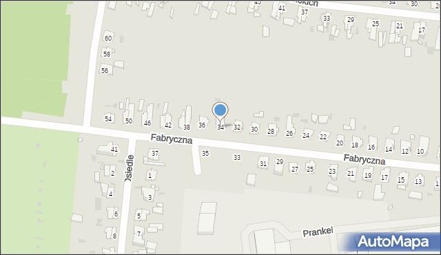 Strzelce Opolskie, Fabryczna, 34, mapa Strzelce Opolskie